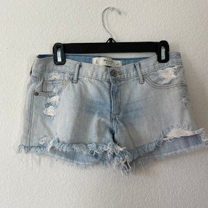 Abercrombie A&F Light Wash Shorts Distressed